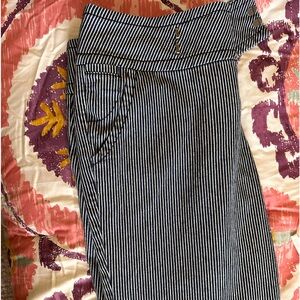 Blue stripe stretch jeans